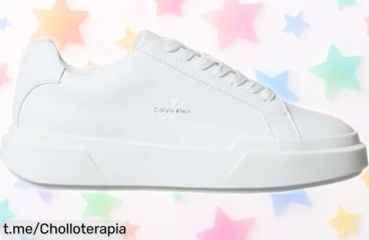 Zapas chunky de piel para mujer Calvin Klein, diseño moderno y suela cupsole que te harán brillar: ¡descuentos brutales antes de que se acaben!