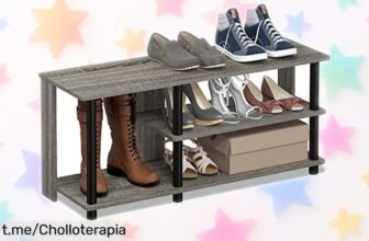 Zapatero Furinno de 3 niveles, guarda hasta 8 pares y se monta en un plis; ¡ofertón con precio loco que no querrás dejar escapar! Organiza tu espacio ya.