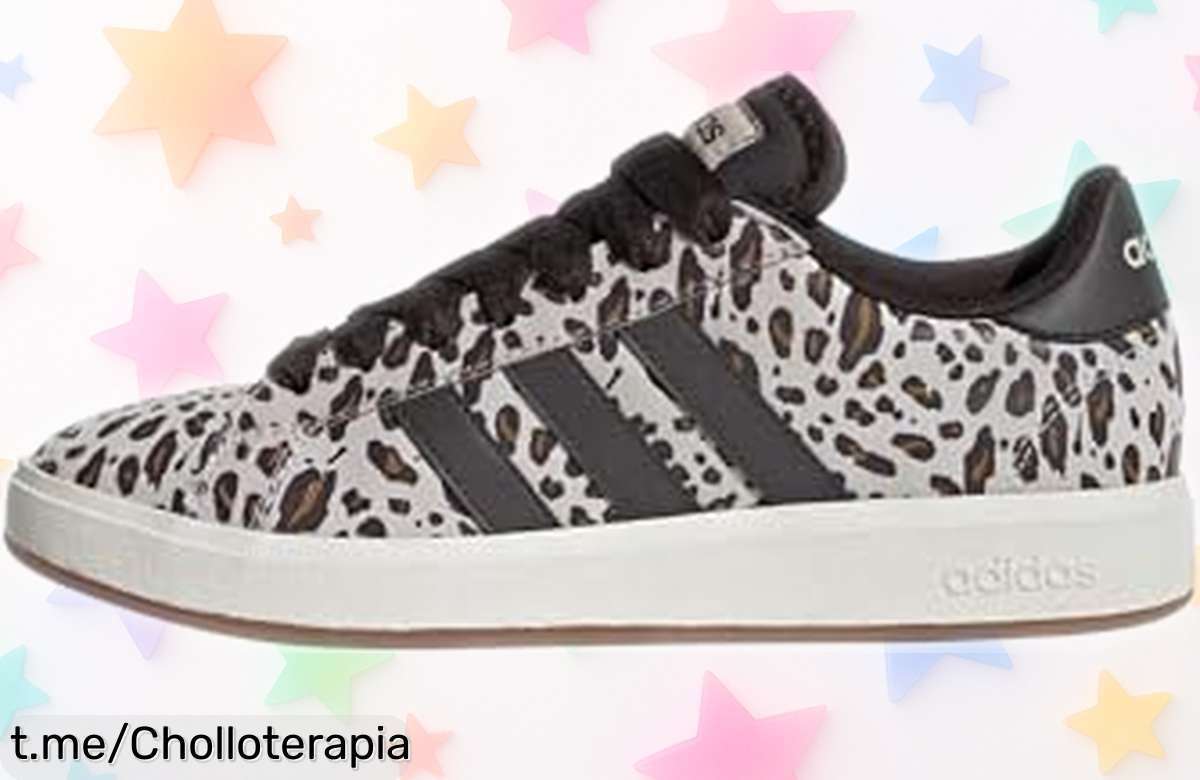 Zapatillas Adidas Grand Court Base para mujer con diseño de leopardo, un ofertón que hará que brilles y conquistes miradas. ¡No dejes pasar esta oportunidad única!