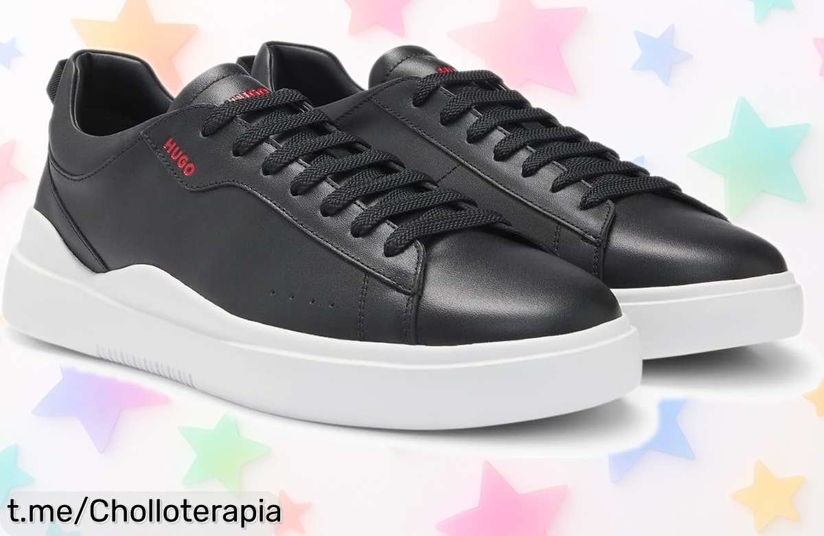 Zapatillas de piel elegantes Hugo Blake Tenn en negro a precio loca, bajada brutal que no volverá. ¡No dejes pasar esta oportunidad antes de que vuelen!