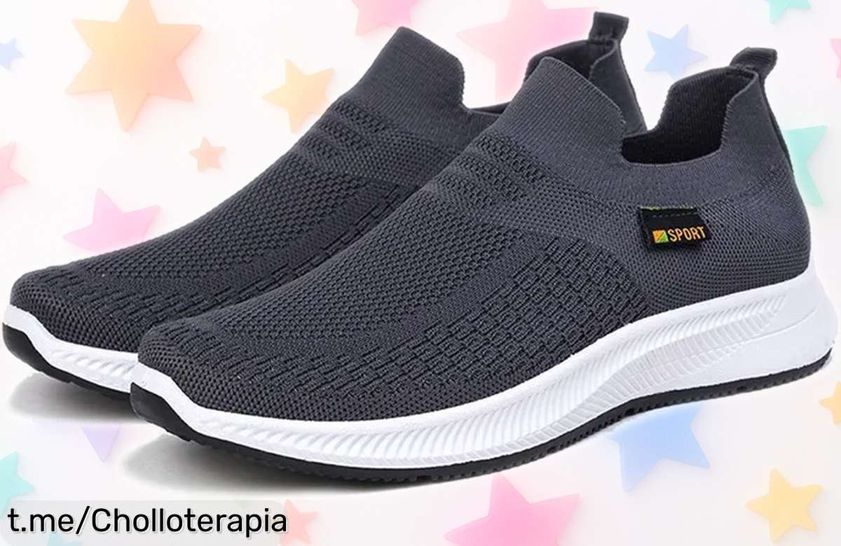 Zapatillas unisex ligeras y sin cordones con malla súper transpirable a precio de regalo; ¡haz que tus pies respiren mientras te poulares a tu mejor estilo!
