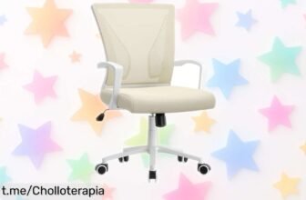 Silla de oficina regulable Yaheetech con ruedas y giro 360º a un precio loco, ideal para trabajar o estudiar. No te quedes sin la tuya, ¡corre que vuelan las unidades!