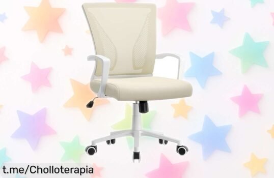 Silla de oficina regulable Yaheetech con ruedas y giro 360º a un precio loco, ideal para trabajar o estudiar. No te quedes sin la tuya, ¡corre que vuelan las unidades!