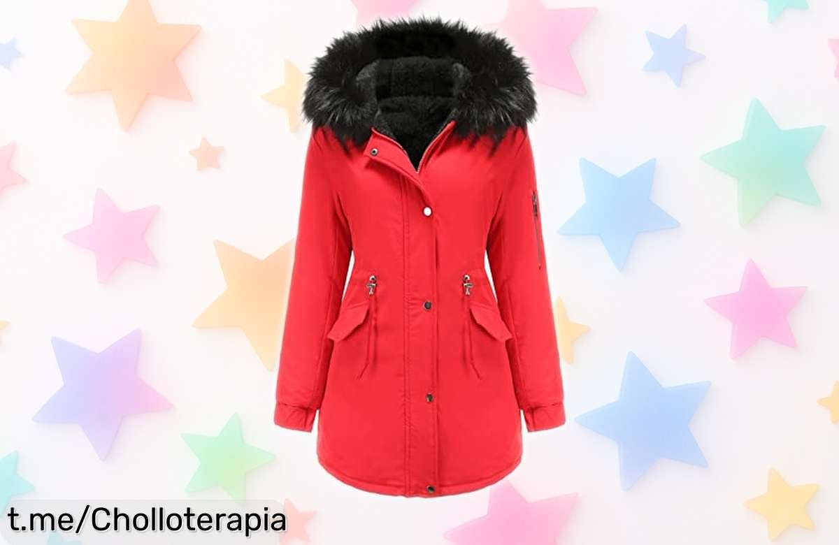 Abrigo parka largo Tuopuda con capucha y bolsillos: oferta increíble para estar calentita y lucir espectacular, ¡no dejes pasar este tirazo que se va volando!