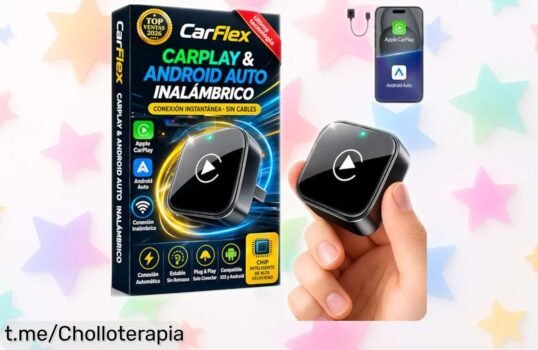Adaptador inalámbrico CarPlay y Android Auto para coches desde 2014 a un precio rebajado, moderniza tus viajes sin cables ni líos ¡No te lo pierdas!