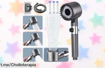 Alcachofa de ducha con filtro antiimpurezas y manguera de 1.5m: un chollo irresistible para cuidar tu piel, dándote el baño que mereces ¡no te lo puedes perder!