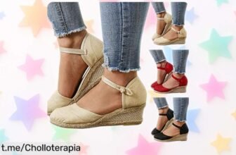 Alpargatas de mujer con cuña y cierre de hebilla, ¡aprovecha el precio loco y luce siempre elegante sin complicaciones! No esperes más, atrévete a brillar.