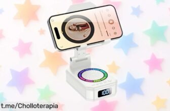 Altavoz Bluetooth Buwy 6 en 1 con soporte plegable y despertador digital, ¡chollazo a precio de risa! Lleva tu música donde quieras y despierta cada día disfrutando.