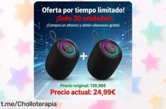 Altavoz Bluetooth Oraolo con luces RGB y 30 horas de música, ¡lleva 2 por el precio de 1 y anima tus fiestas sin parar! No dejes escapar esta oferta increíble.