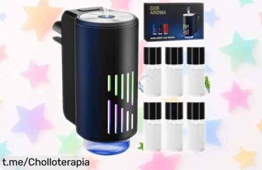 Ambientador eléctrico CFK6Z para coche con 6 perfumes naturales y duración semanas, precio rebajado ¡Olvídate del mal olor fácil y rápido!