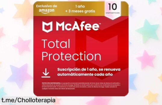 Antivirus McAfee Total Protection para 10 dispositivos a precio de risa: ¡15 meses de protección y VPN para que te sientas seguro en cada clic! No lo dejes escapar.