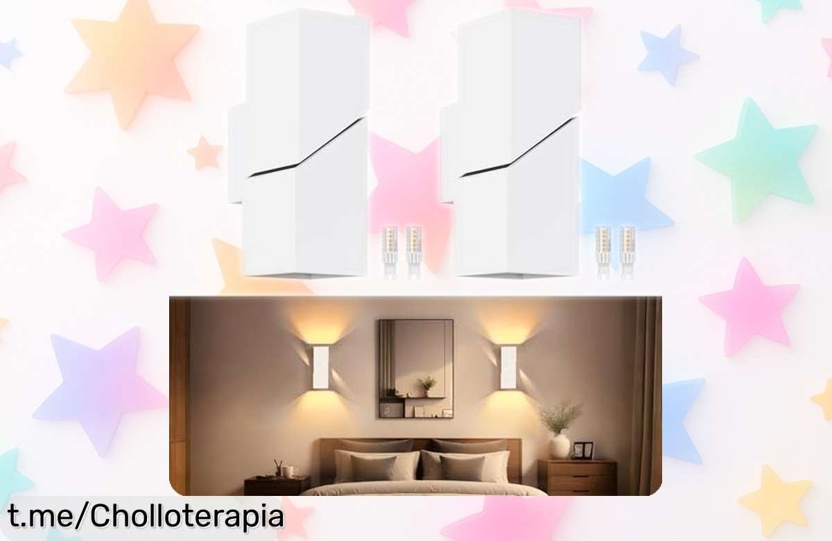 Aplique de pared interior YindaLux 8W en pack de 2 piezas que ilumina con luz cálida y un diseño moderno a un precio loco que no querrás dejar escapar, ¡anímate y transforma tu rincón!