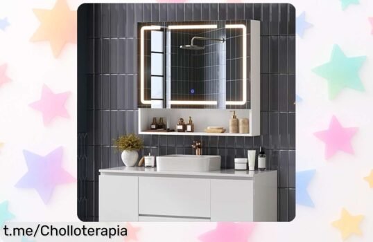 Armario de baño con espejo y LED regulable: ¡aprovéchate del precio de risa y dale a tu espacio el estilo que se merece hoy mismo!