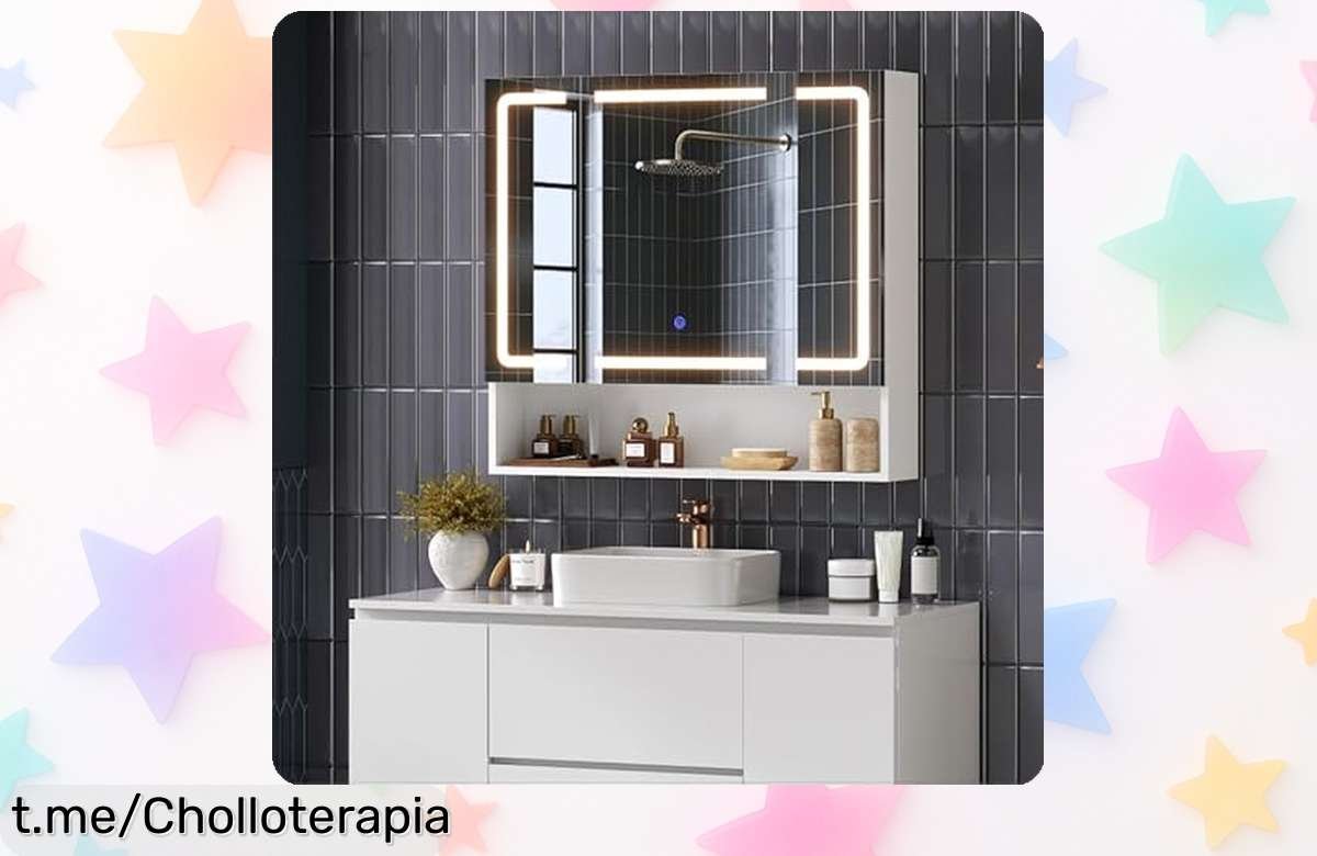 Armario de baño con espejo y LED regulable: ¡aprovéchate del precio de risa y dale a tu espacio el estilo que se merece hoy mismo!