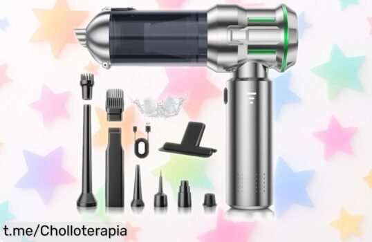 Aspirador de mano 22000Pa con motor brushless y vaciado automático: ¡ofertón 4 en 1 para coche, casa y mascotas que no puedes dejar pasar! Hazlo tuyo ya o te quedarás sin él.