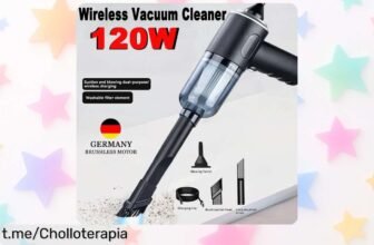 Aspirador inalámbrico para el coche con 9000Pa de potencia, ¡limpia al instante y sin cables! Aprovecha este super chollo antes de que se acabe. Tu auto lo agradecerá.