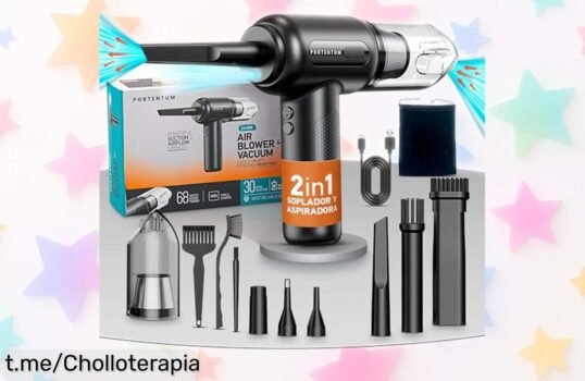 Aspirador y soplador portátil Portentum 2 en 1: ¡Un precio que está regalado por tu hogar limpio! No te lo pienses más, es el momento de actuar.