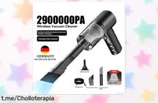 Aspiradora de coche portátil 4 en 1 con carga USB, la ayuda perfecta para esos pequeños líos: ¡límpialo todo al instante y aprovecha este ofertón que no querrás dejar pasar!