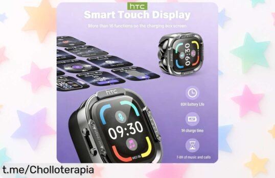 Auriculares Bluetooth HTC NE70 con pantalla táctil y traductor de IA a un precio de escándalo que hará que no quieras perderte esta oportunidad única ¡Llévatelos ya!