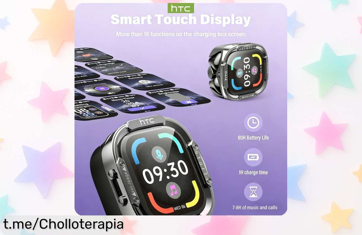 Auriculares Bluetooth HTC NE70 con pantalla táctil y traductor de IA a un precio de escándalo que hará que no quieras perderte esta oportunidad única ¡Llévatelos ya!