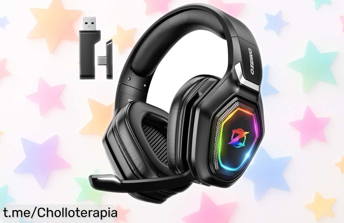Auriculares gaming inalámbricos Ozeino con sonido potente y 30 horas de batería, un ofertón que no querrás dejar pasar para jugar sin cables ni retrasos ¡Compra ya y vive la experiencia!