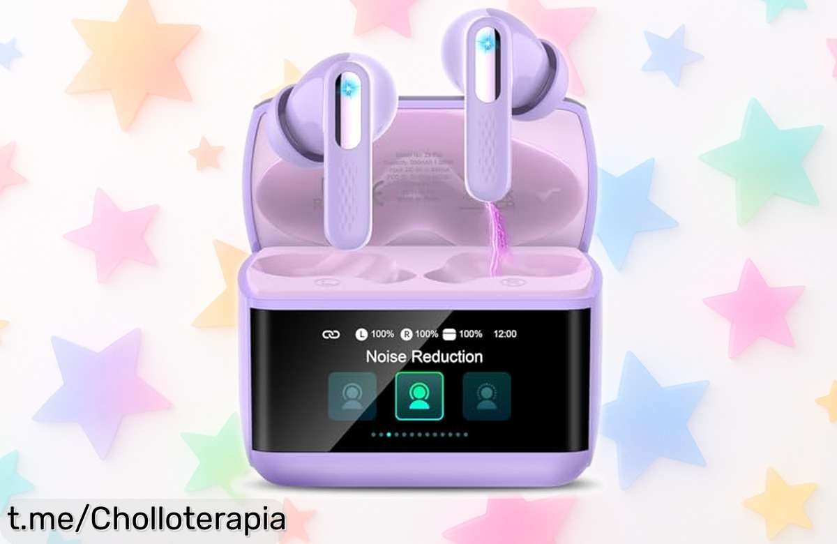 Auriculares inalámbricos ZYHKON con pantalla táctil LED y 48 horas de batería, ¡con un precio de escándalo que no puedes dejar escapar! Aíslate del ruido y vive la música al máximo.
