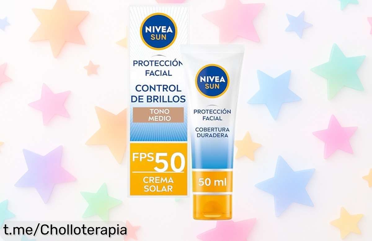 BB Cream facial con color de NIVEA SUN: ¡ofertón con protección solar FP50 y acabado natural que no puedes dejar escapar! Brillo controlado, piel radiante.