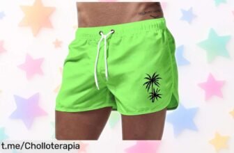 Bañador corto de hombre ideal para surf y playa: ¡precio de risa con el cupón! Prepárate para lucir en el agua sin complicaciones, aprovecha esta oportunidad.