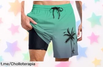 Bañador largo de hombre con doble capa y bolsillos, un ofertón increíble para la playa o piscina que no puedes dejar pasar ¡Apúntate a lucir genial en tus días soleados!