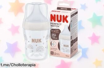 Biberón NUK Perfect Match que se adapta al paladar del bebé, ¡chollazo con ventilación anticólicos y control de temperatura para el mejor cuidado desde el primer día!