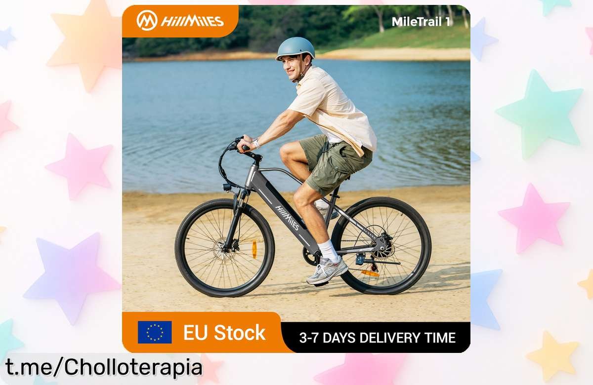 Bicicleta eléctrica de montaña HillMiles MileTrail, chollazo con batería potente y 7 velocidades para disfrutar al máximo tus aventuras. ¡No te quedes sin la tuya!
