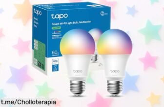 Bombilla LED inteligente Tapo L530E en pack de 2, ¡oferta brutal que flipas! Cambia colores y controla con la voz, no te quedes sin el tuyo antes de que suba el precio.
