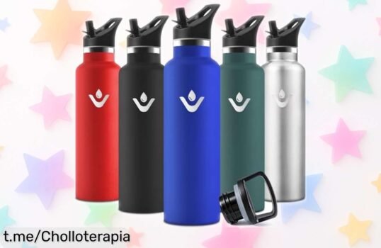 Botella térmica Motswedi de acero inoxidable: ¡mantén tus bebidas perfectas todo el día con este ofertón que no se repite! ¡No te quedes sin la tuya y disfruta cada sorbo!