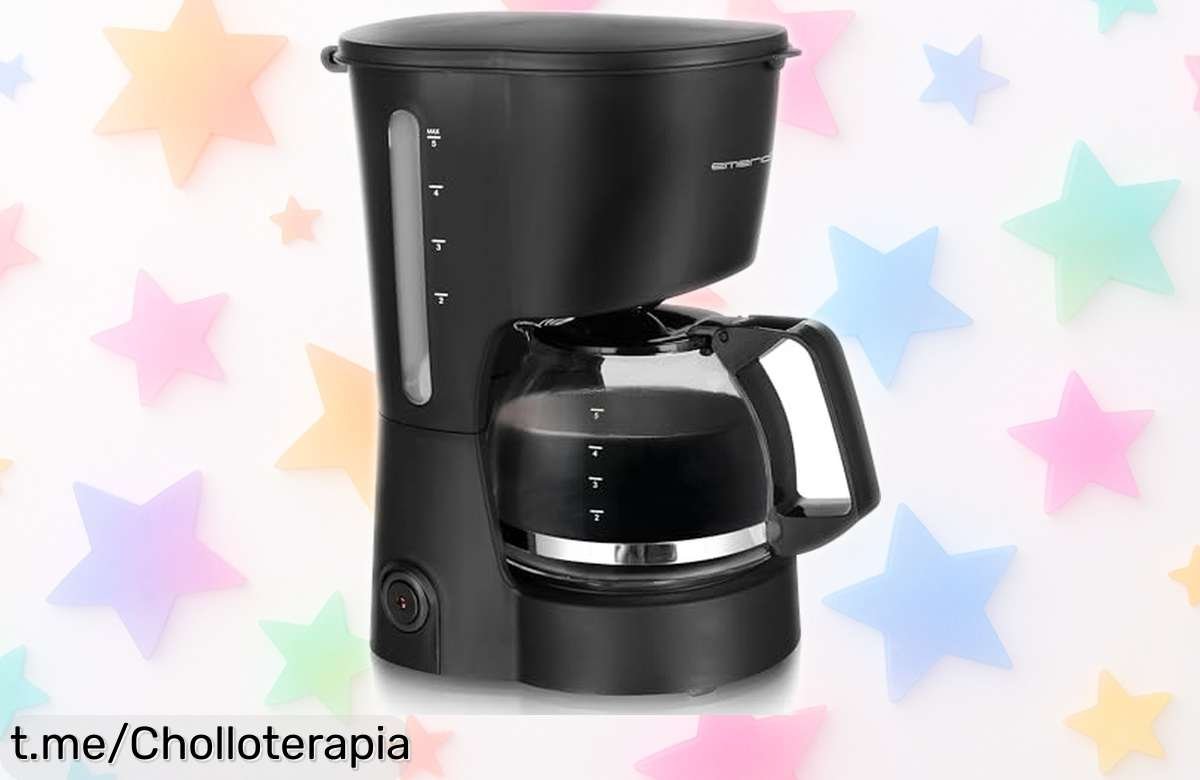 Cafetera de filtro Emerio para 5 tazas, ¡rebajada y perfecta para tu café diario! No dejes escapar este super chollo que alegrará tus mañanas.