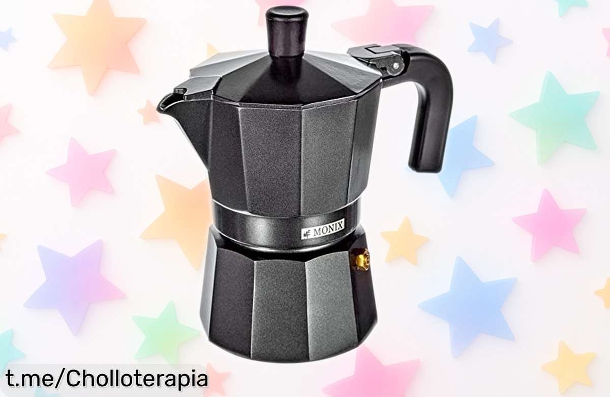 Cafetera italiana Monix Vitro Noir para 3 tazas: café espresso en minutos, precio que derrite corazones y despierta sonrisas. ¡Aprovecha este chollazo ahora!