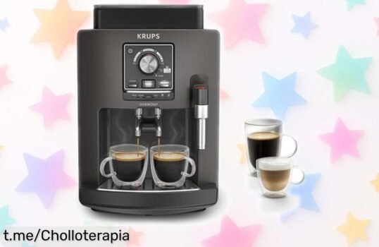 Cafetera súper automática Krups Harmony, el ofertón que alegrará tus mañanas con café delicioso y espuma cremosa; ¡prepara hasta 4 cafés sin complicaciones!