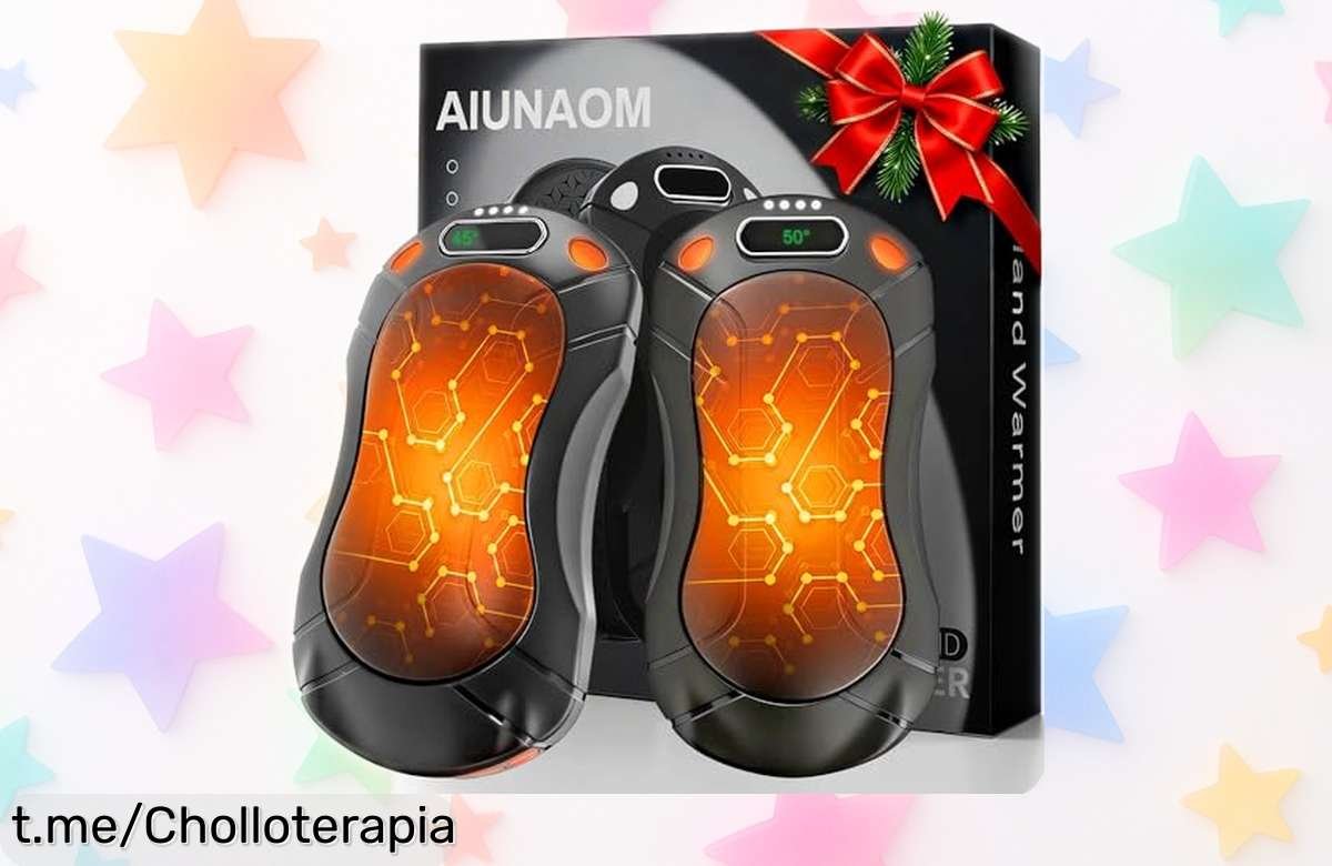 Calentador de manos eléctrico AIUNAOM: ¡duo mega chollo que calienta en 5 segundos! No te pierdas esta oferta irrepetible para estar siempre calentito donde quieras.