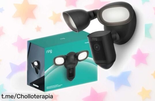 Cámara de seguridad Ring Floodlight Cam Pro a un precio loco, vídeo 2K y conexión fácil con Alexa, ¡vigila tu hogar sin complicaciones y siente la tranquilidad ya!