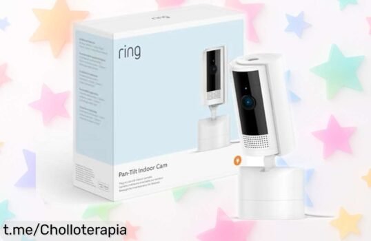 Cámara de seguridad orientable Ring PanTilt para vigilar a tus mascotas desde el móvil, ¡chollo increíble con visión 360° y noche clara que no puedes dejar escapar!