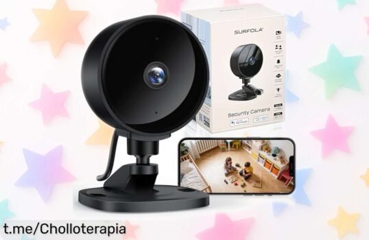 Cámara de vigilancia interior Surfola 1080P con visión nocturna y detección de movimiento a un precio brutal, ¡vigila lo que más quieres desde tu móvil ya!