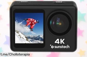 Cámara deportiva Sunstech ADVENTURE4K, ¡un pepino que graba en 4K y aguanta el agua a precio loco! Captura tus aventuras al instante antes de que se acabe esta oferta.