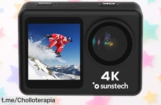 Cámara deportiva Sunstech ADVENTURE4K, ¡un pepino que graba en 4K y aguanta el agua a precio loco! Captura tus aventuras al instante antes de que se acabe esta oferta.