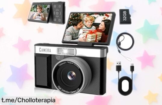 Cámara digital para niños con pantalla giratoria y juegos educativos: ¡un regalazo en oferta que tus peques amarán, captura momentos a lo grande antes de que se agote!
