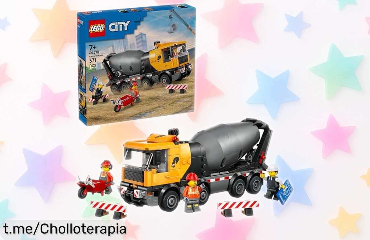 Camión hormigonera de LEGO City con mezcladora y minifiguras, ¡ofertón a un precio loco! Regala diversión y creatividad en cada cumpleaños, no te lo pierdas.
