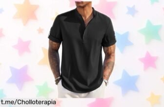 Camisa casual COOFANDY con cuello alto a precio de ganga, perfecta para triunfar sin esfuerzo; date prisa, ¡las buenas oportunidades no esperan!