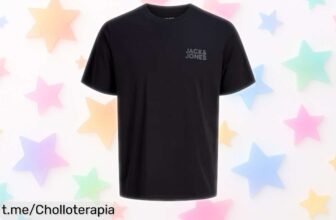 Camiseta básica de Jack & Jones con logo que te acompaña todo el día a un precio regalado, ¡no pierdas esta oportunidad única y añade estilo a tus días ya!