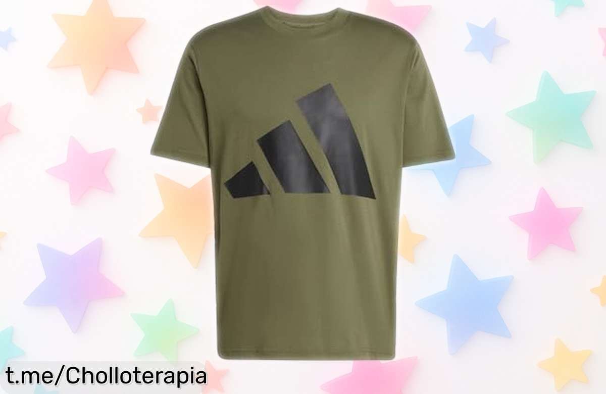 Camiseta básica de adidas con logo grande, una oferta loca que no puedes dejar pasar; resistente y perfecta para brillar en cualquier ocasión.