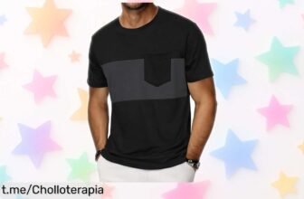 Camiseta básica de hombre Wayleb con bolsillo práctico y diseño patchwork a precio regalado que no querrás dejar pasar, ¡aprovéchala ya y luce increíble cada día!