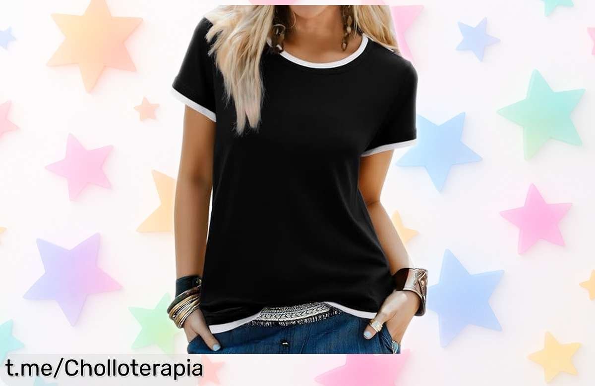 Camiseta básica para mujer de corte suelto y cuello redondo a precio muy bajo, ¡no vas a creer lo fresca y versátil que es! Aprovecha este chollazo antes de quedarte sin ella.