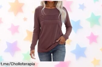 Camiseta de mujer manga larga con diseño plisado y estilo espectacular: ¡aprovecha este ofertón que no se repite para verte increíble en cada plan!